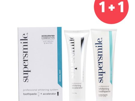 Supersmile 【1+1 Set】Professional Whitening System: Toothpaste 119g 4.2oz + Accelerator 102g 3.6oz  2pcs Online Hot Sale