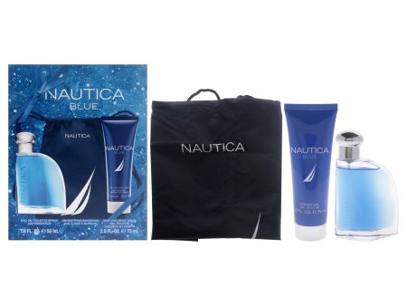 Nautica Nautica Blue by Nautica for Men - 3 Pc Gift Set 1.6oz EDT Spray, 2.5oz Hair and Body Wash, Drawstring Backpack Online Hot Sale