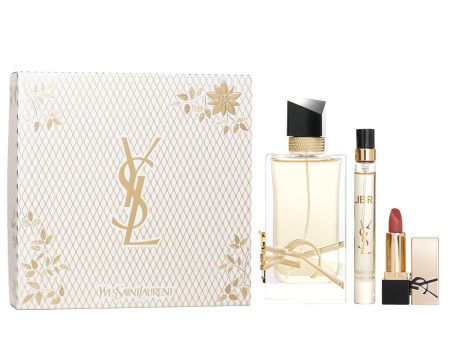 Yves Saint Laurent Libre Eau De Parfum Deluxe Gift Set: Libre Eau De Parfum Spray 90ml + Libre Eau De Parfum Spray 10ml + Lipstick 1.3g  3pcs Cheap