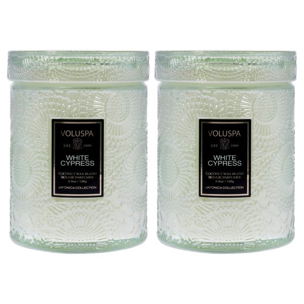 Voluspa White Cypress - Small by Voluspa for Unisex - 5.5 oz Candle - Pack of 2 For Discount